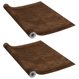 Self-adhesive Furniture Films 2 pcs Dark Oak 500x90 cm PVC - Front View