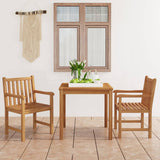 3 Piece Garden Dining Set 80x80 cm Solid Teak Wood