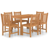 7 Piece Garden Dining Set 120x70 cm Solid Teak Wood