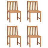 5 Piece Garden Dining Set 140x80 cm Solid Teak Wood - Side View