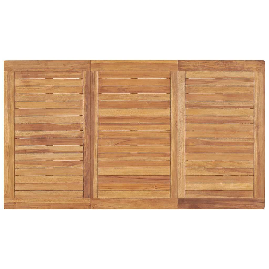 5 Piece Garden Dining Set 140x80 cm Solid Teak Wood