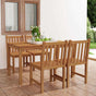 5 Piece Garden Dining Set 140x80 cm Solid Teak Wood