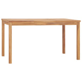5 Piece Garden Dining Set 140x80 cm Solid Teak Wood - Low Angle