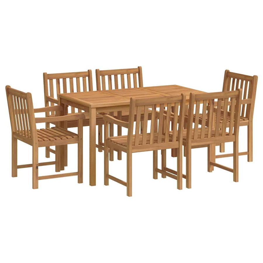 7 Piece Garden Dining Set 140x80 cm Solid Teak Wood