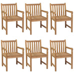 7 Piece Garden Dining Set 140x80 cm Solid Teak Wood