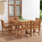 7 Piece Garden Dining Set 140x80 cm Solid Teak Wood