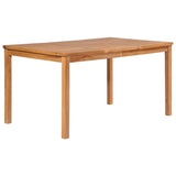5 Piece Garden Dining Set 150x90 cm Solid Teak Wood - Rear View