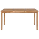 5 Piece Garden Dining Set 150x90 cm Solid Teak Wood