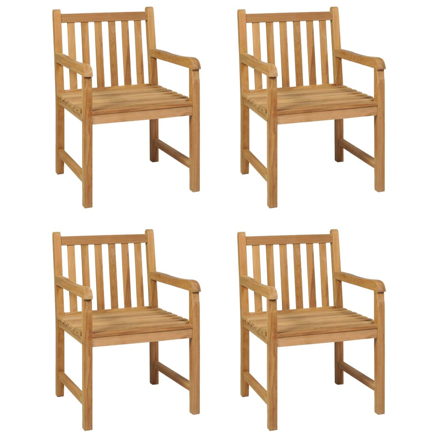 5 Piece Garden Dining Set 150x90 cm Solid Teak Wood