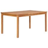 5 Piece Garden Dining Set 150x90 cm Solid Teak Wood