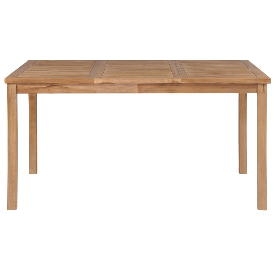 5 Piece Garden Dining Set 150x90 cm Solid Teak Wood