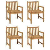 5 Piece Garden Dining Set 160x80 cm Solid Teak Wood