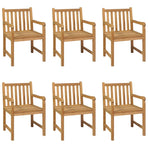 7 Piece Garden Dining Set 160x80 cm Solid Teak Wood