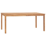 5 Piece Garden Dining Set 180x90 cm Solid Teak Wood - Low Angle