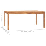 5 Piece Garden Dining Set 180x90 cm Solid Teak Wood - Extra Image