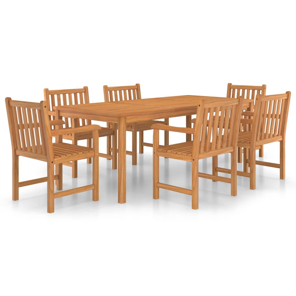 7 Piece Garden Dining Set 200x100 cm Solid Teak Wood