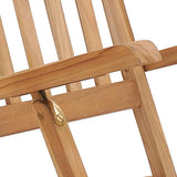 Garden Deck Chairs with Footrests and Table Solid Teak Wood - 45-Degree Angle