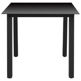 3 Piece Garden Dining Set Black - Top-Down View