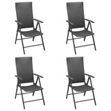 5 Piece Garden Dining Set Black - 45-Degree Angle