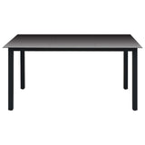 7 Piece Garden Dining Set Black