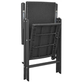 3 Piece Garden Dining Set Black and Brown