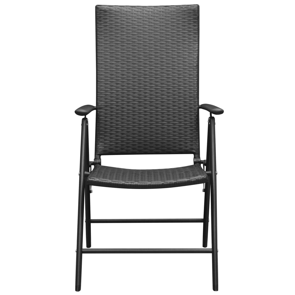 7 Piece Garden Dining Set Black and Brown
