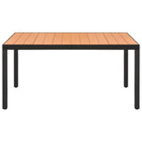 7 Piece Garden Dining Set Black and Brown