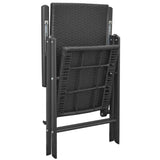 3 Piece Garden Dining Set Black - Close-Up Angle