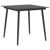 3 Piece Garden Dining Set Black - Side View