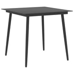 5 Piece Garden Dining Set Black