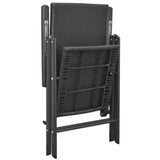 9 Piece Garden Dining Set Black - Extra Image