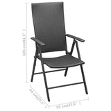 9 Piece Garden Dining Set Black - Extra Image