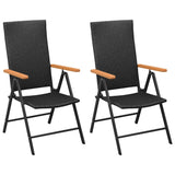 3 Piece Garden Dining Set Black and Brown - 45-Degree Angle