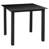 5 Piece Garden Dining Set Black and Brown - Side View