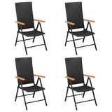 5 Piece Garden Dining Set Black and Brown - 45-Degree Angle