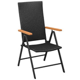 5 Piece Garden Dining Set Black and Brown - Rear View