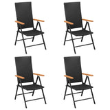5 Piece Garden Dining Set Black and Brown - Side View