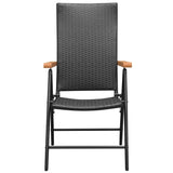 5 Piece Garden Dining Set Black and Brown - 45-Degree Angle