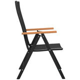 5 Piece Garden Dining Set Black and Brown - Rear View