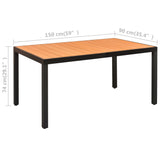 5 Piece Garden Dining Set Black and Brown - Extra Image