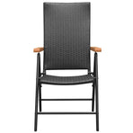 7 Piece Garden Dining Set Black and Brown