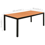 9 Piece Garden Dining Set Black and Brown - Extra Image