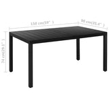 5 Piece Garden Dining Set Black and Brown - Extra Image