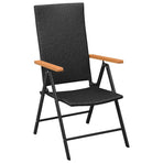 9 Piece Garden Dining Set Black and Brown