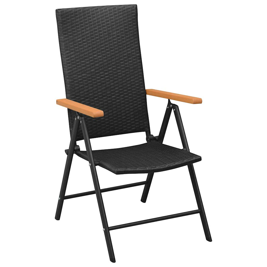 9 Piece Garden Dining Set Black and Brown
