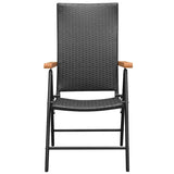 3 Piece Garden Dining Set Black and Brown - Low Angle