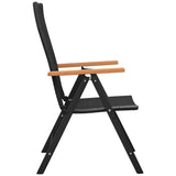 3 Piece Garden Dining Set Black and Brown - 45-Degree Angle