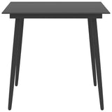3 Piece Garden Dining Set Black and Brown - Close-Up Angle