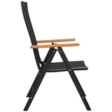 5 Piece Garden Dining Set Black and Brown - 45-Degree Angle