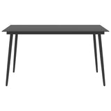 5 Piece Garden Dining Set Black and Brown